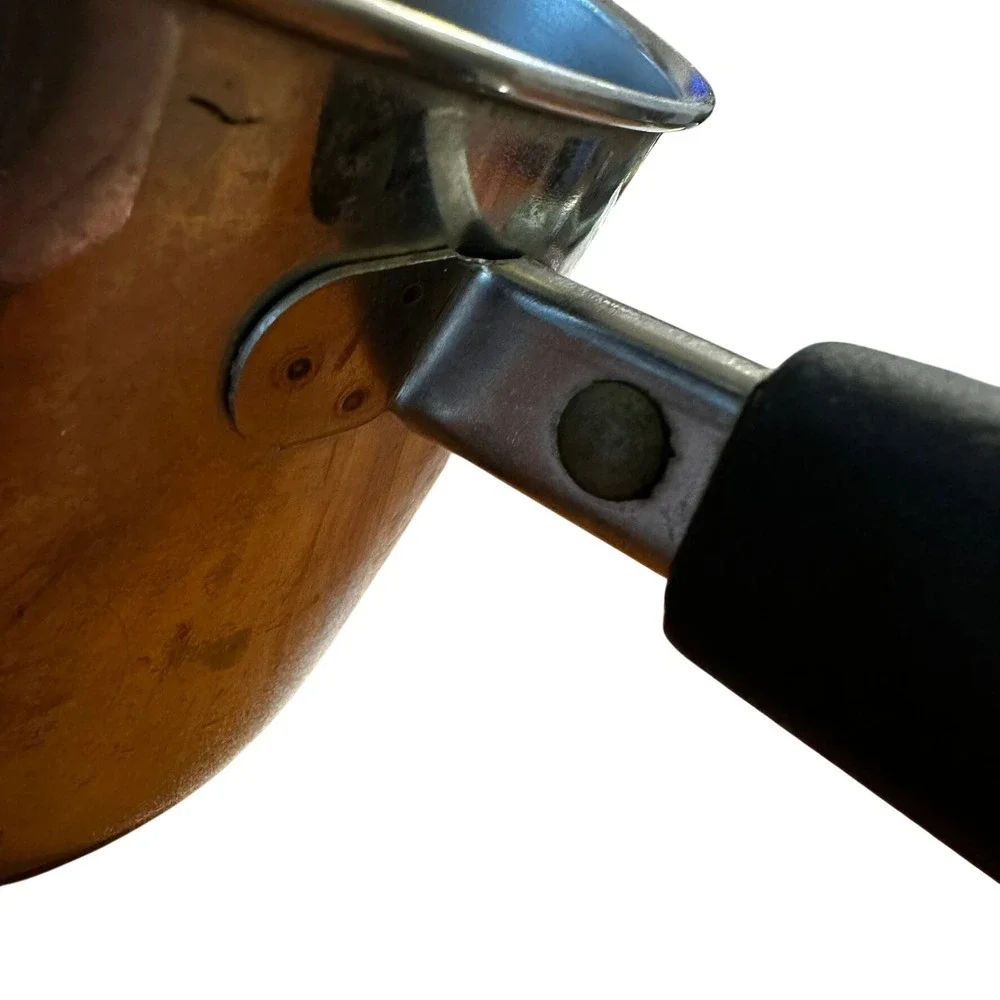 Vintage Revere Ware 2 Qt Saucepan Copper Bottom USA Stainless Steel Pot No Lid
